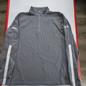 Under Armour long sleeve 1/4 zip up sweatshirt grey men's size M loose